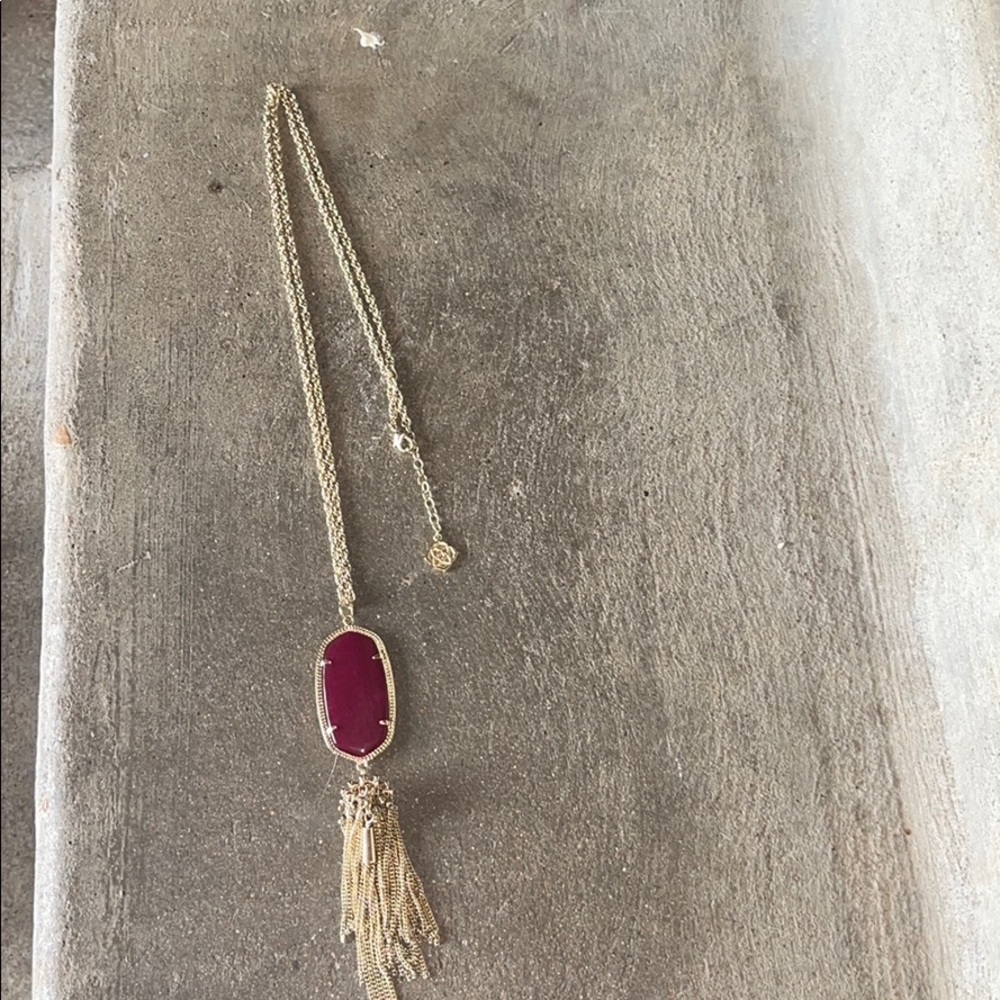 Long tassel maroon with gold Kendra Scott necklace